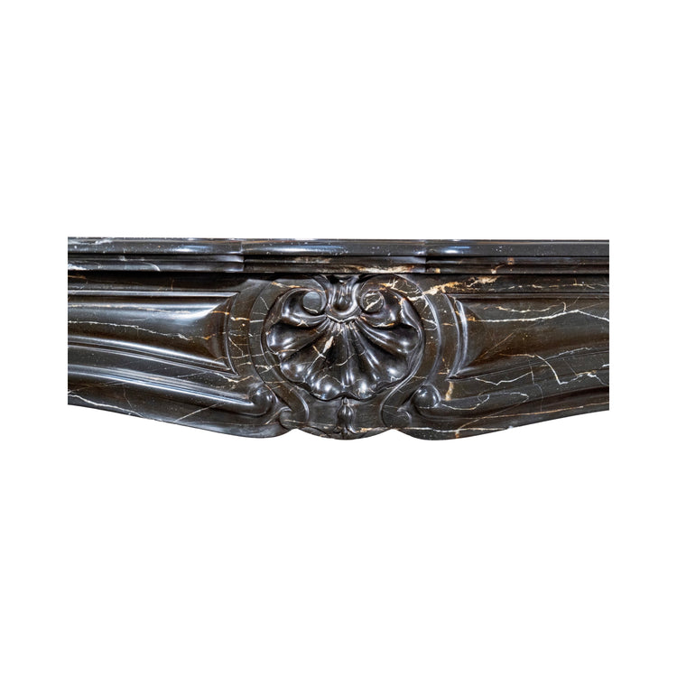 Antique French Sable Black Marble Mantel (MCH132)