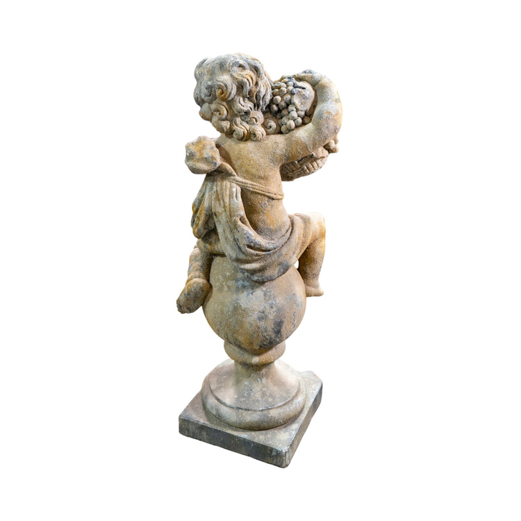 Antique French Limestone Putti Sculpture