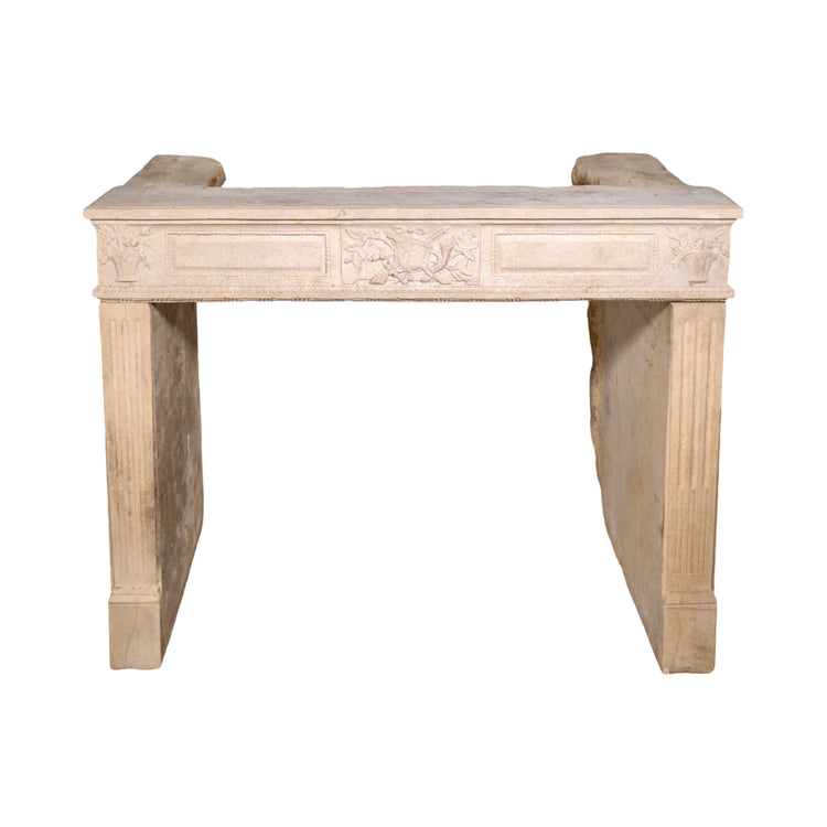 Antique French Limestone Mantel (M-LATH)