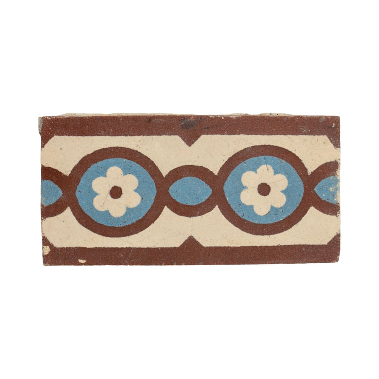 Reclaimed French Encaustic Floral Concrete Border Tile