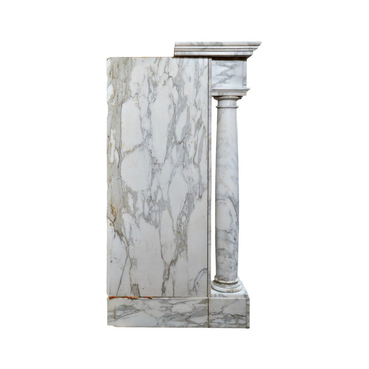 Antique French Arabescato Marble Mantel