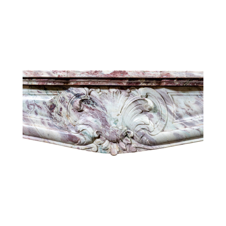 Antique French Fleur de Pêcher Marble Mantel