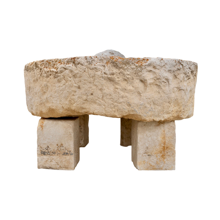 Antique French Limestone Circular Trough