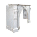 Antique French White Veined Carrara Marble Mantel (M-HREA)