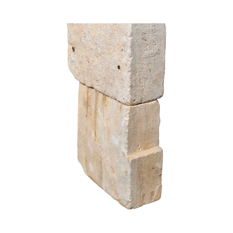 Antique French Limestone Mantel (M-NMLP)