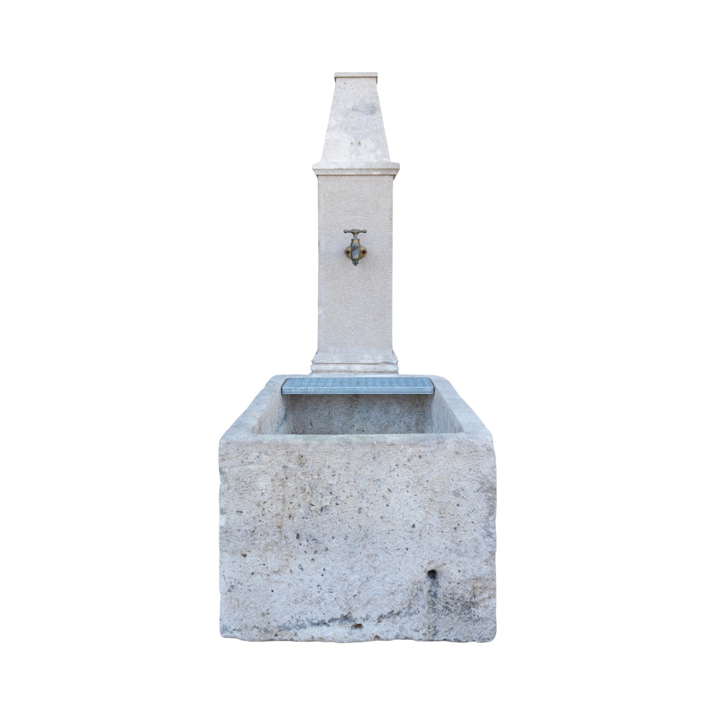 Antique French Burgundy Limestone Wall Fountain (F-SDXB)