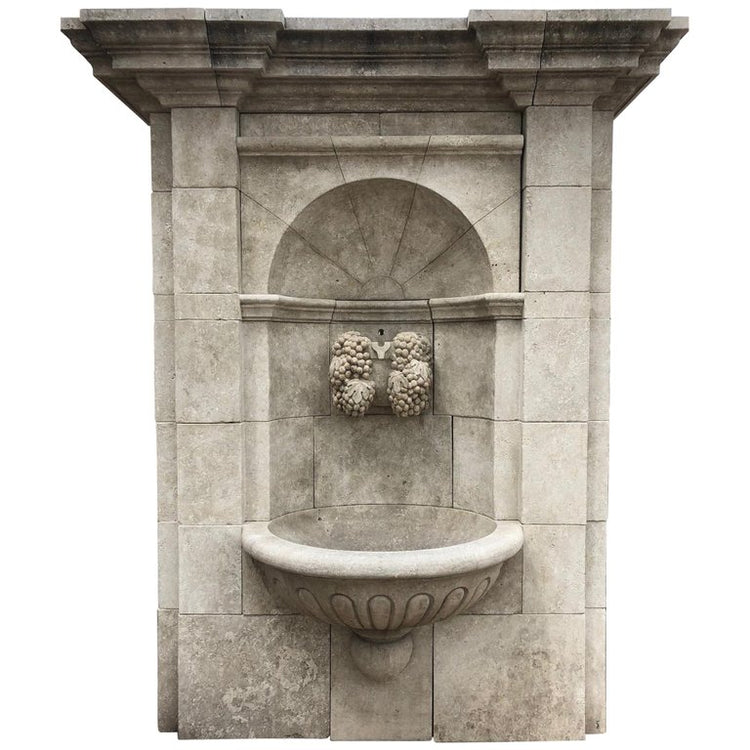 Contemporary French Limestone Wall Fountain