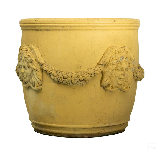 Pair of French Composite Made Medusa Head Planters (V-KVBQ9)