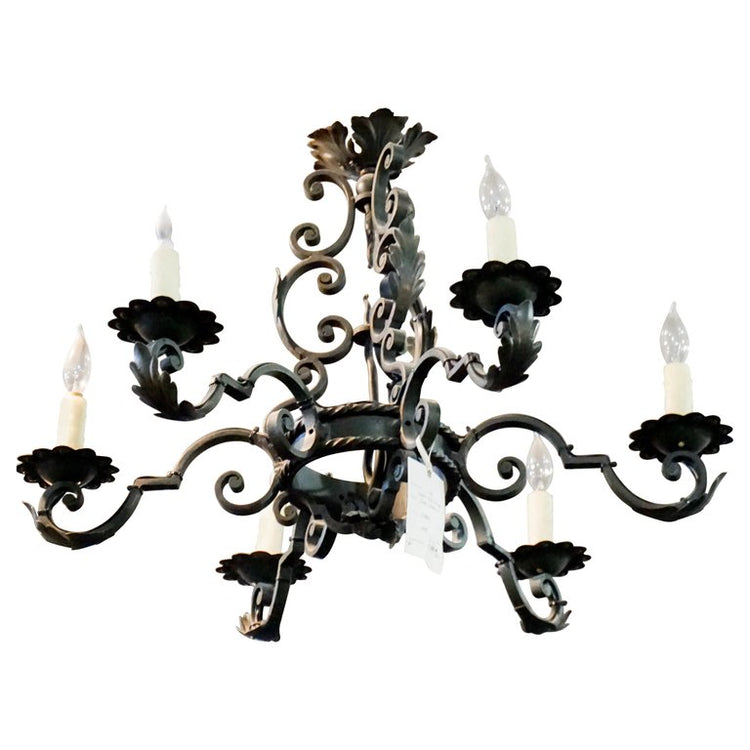 French Hand Wrought Chandelier
