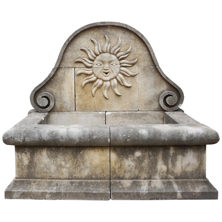 Contemporary French Limestone Sun Wall Fountain (FO40)