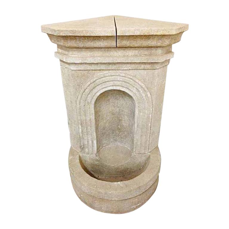 Contemporary French Limestone Corner Wall Fountain (FO02)