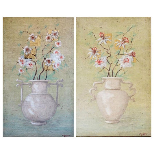 Pair of Fresco Paintings by Jacques Lamay