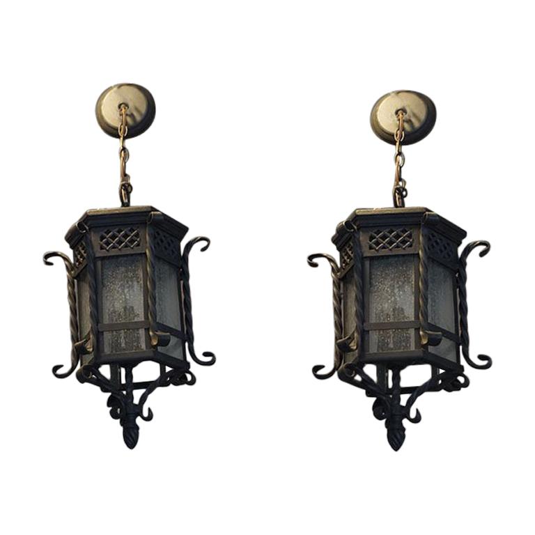 Pair of Small Hanging Lanterns (L84)