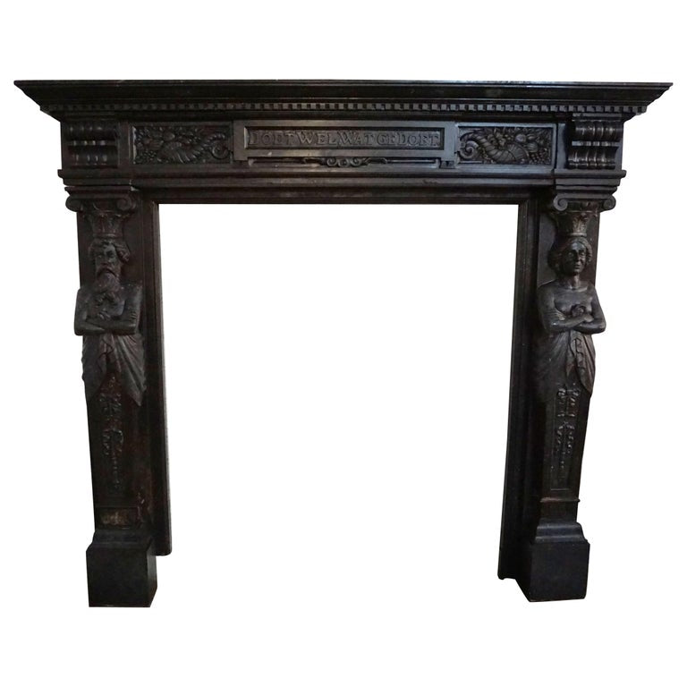 Antique Belgian Polished Bluestone Mantel (MCH1042)