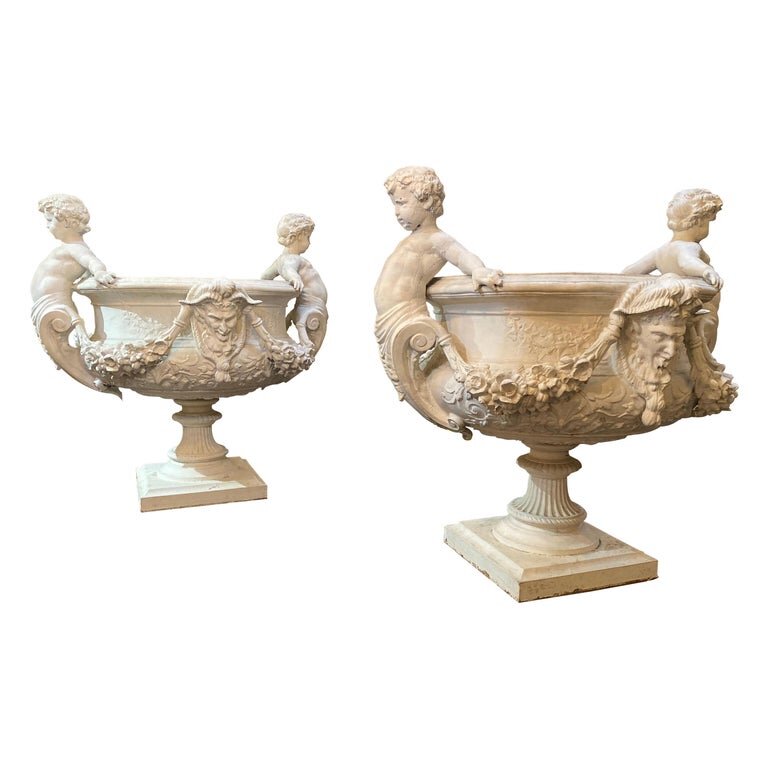 Pair of Italian Pewter Planters (GE-X3151)