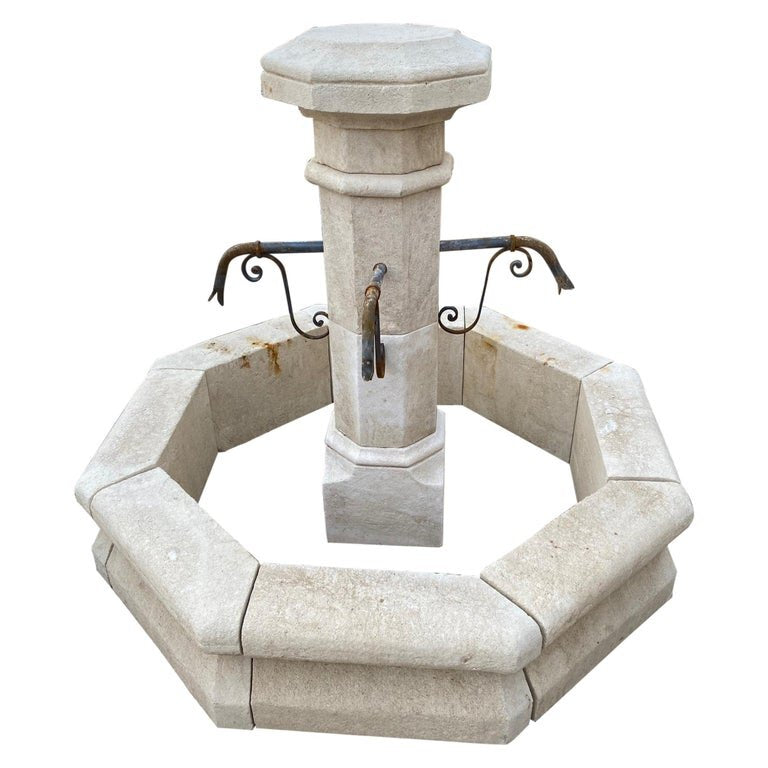 Contemporary French Limestone Central Fountain (La-Voisine-FO115-B)