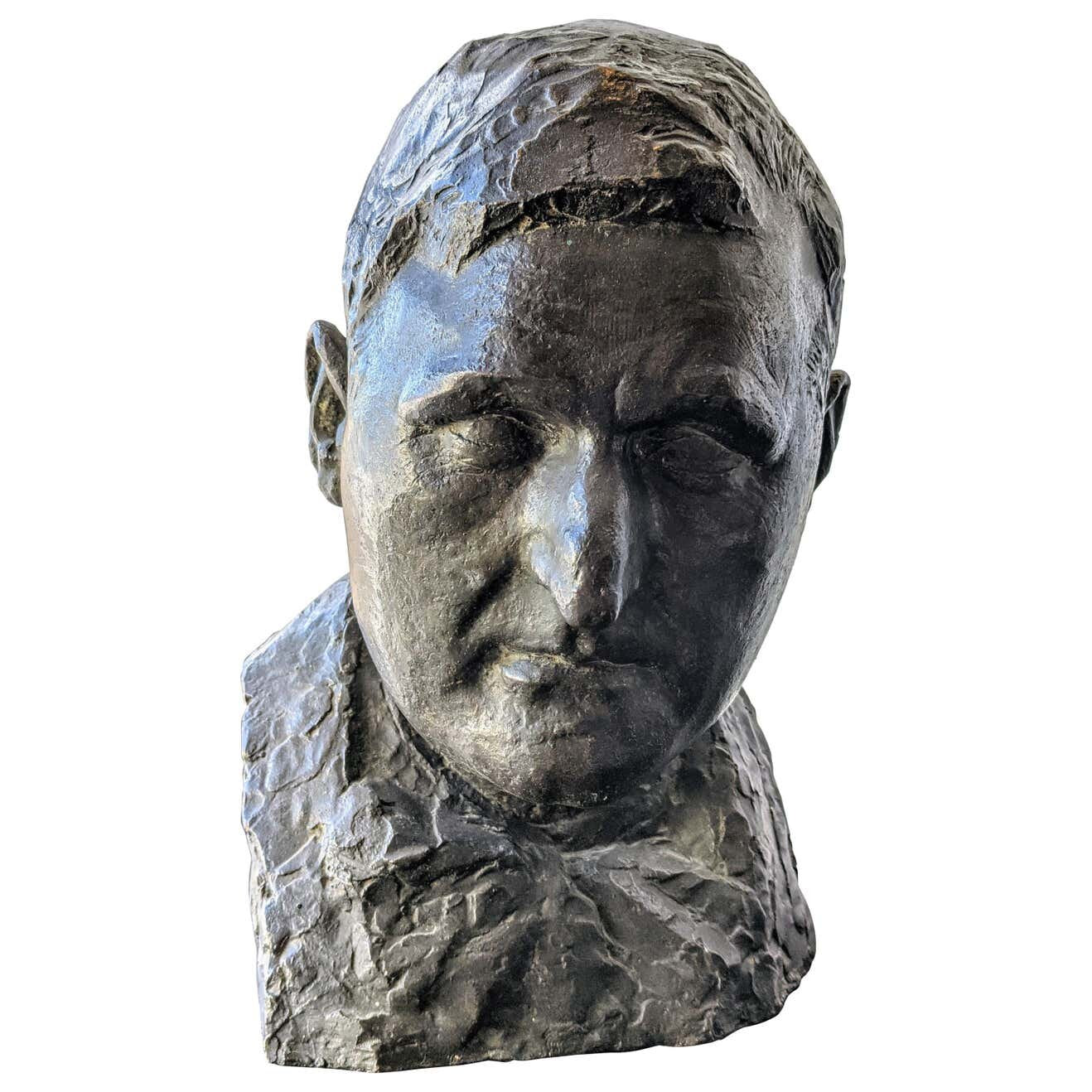 Antique French Marble Head Bust Sculpture (HD-X3190)