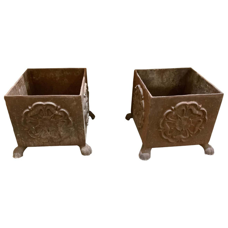 Pair of French Iron Planters