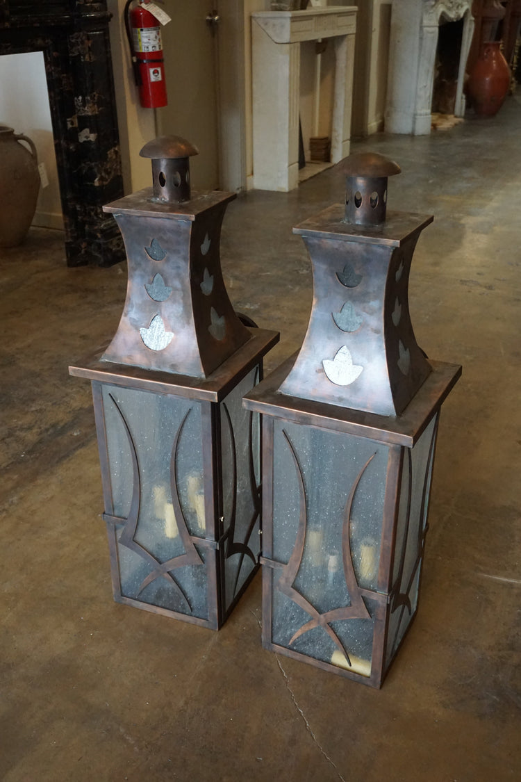 Pair of Copper Wall Lanterns