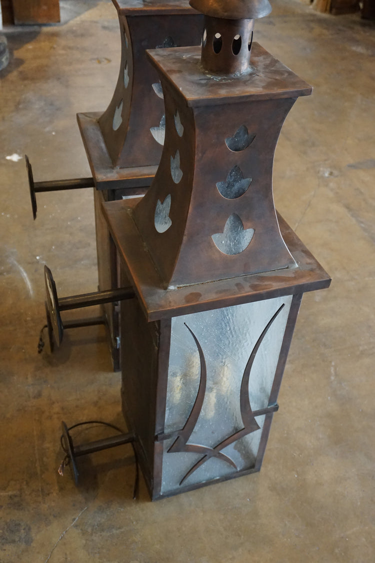 Pair of Copper Wall Lanterns