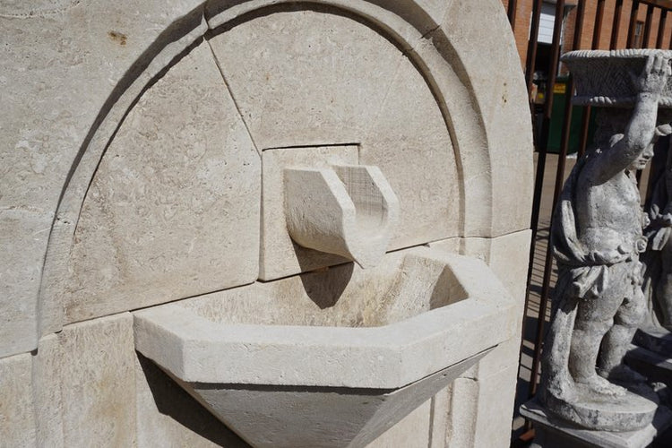 Contemporary French Limestone Wall Fountain