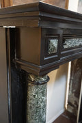 Antique Belgian Maurin Green and Mazy Black Marble Mantel (MCH4245)