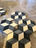 Reclaimed French Encaustic Hexagonal Geometric Concrete Tile (FL113)