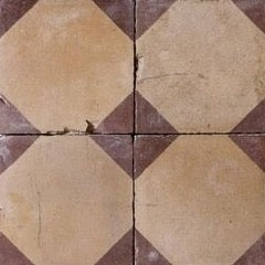 Reclaimed French Encaustic Geometric Concrete Tile (FL8399)