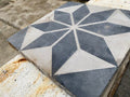 Reclaimed French Encaustic Geometric Concrete Tile (FL859)