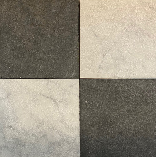 Italian Marble and Bluestone Checkered Tile