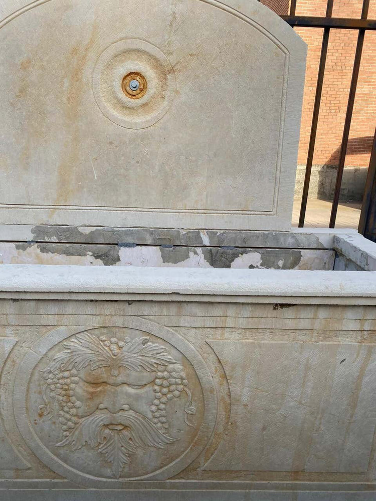 Antique French Limestone Wall Fountain