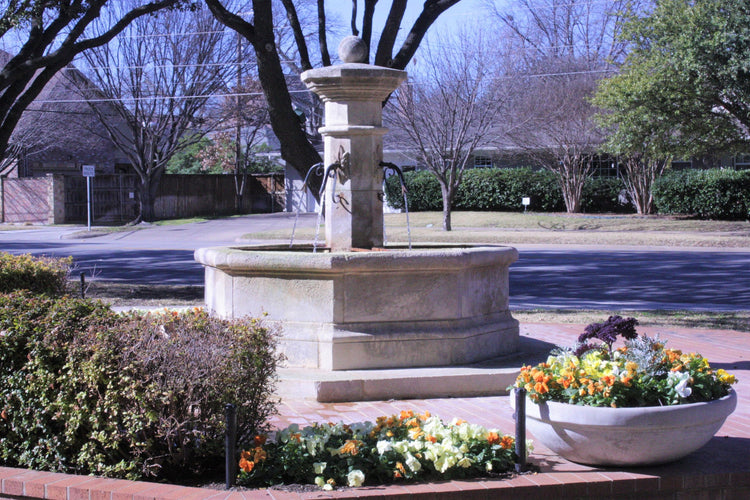 French Limestone Central Fountain