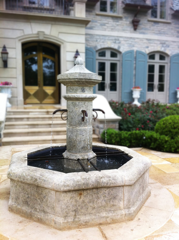 French Hand-Carved Central Fountain