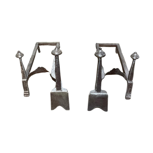 Pair of French Iron Andirons