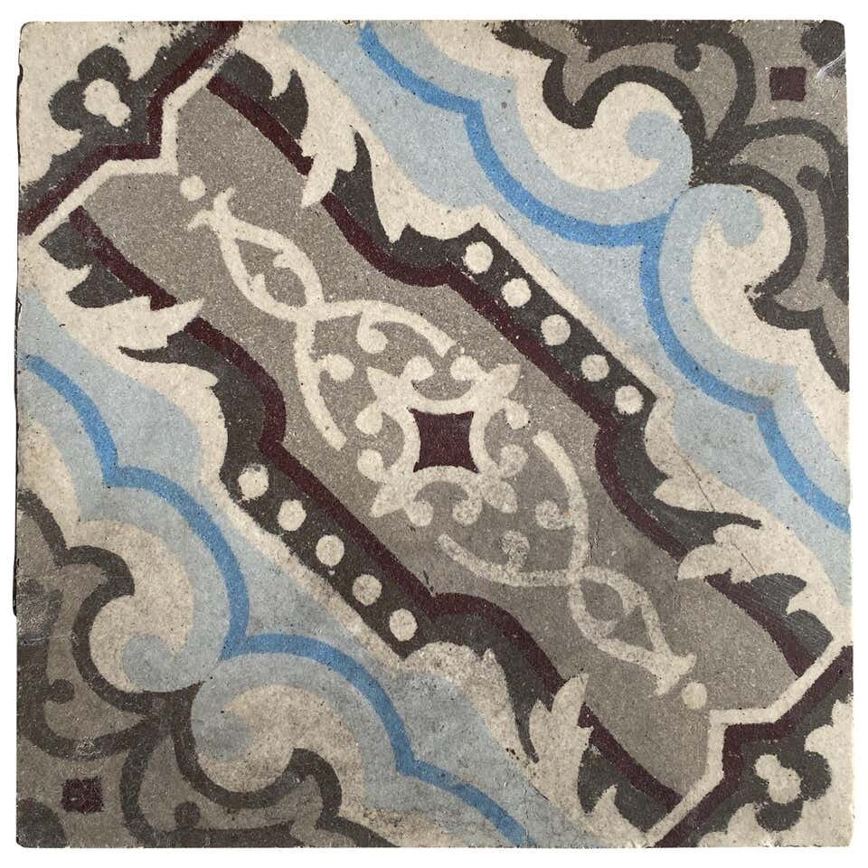 Reclaimed French Encaustic Square Concrete Tile (FL1000)