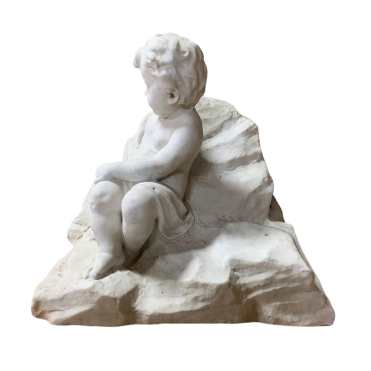 French Marble Cherub Sculpture - SOLD