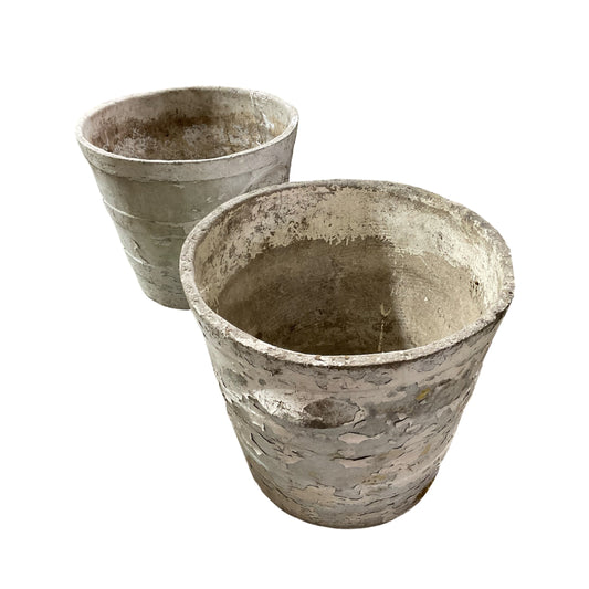 Pair of Swiss Concrete Planters By Willy Guhl