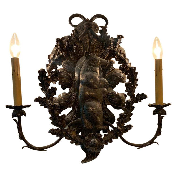 French Pair of Metal Sconces