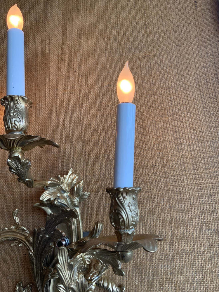 Pair of French Bronze Sconces
