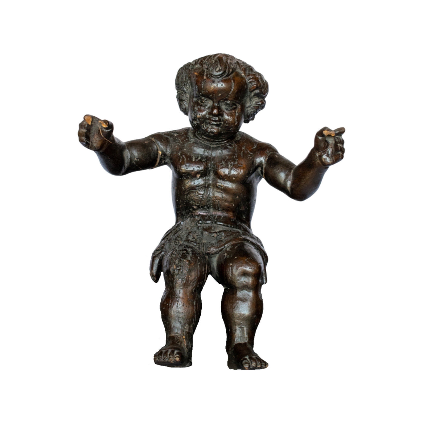 Antique French Wooden Cherub Sculpture (HD-ST2047)