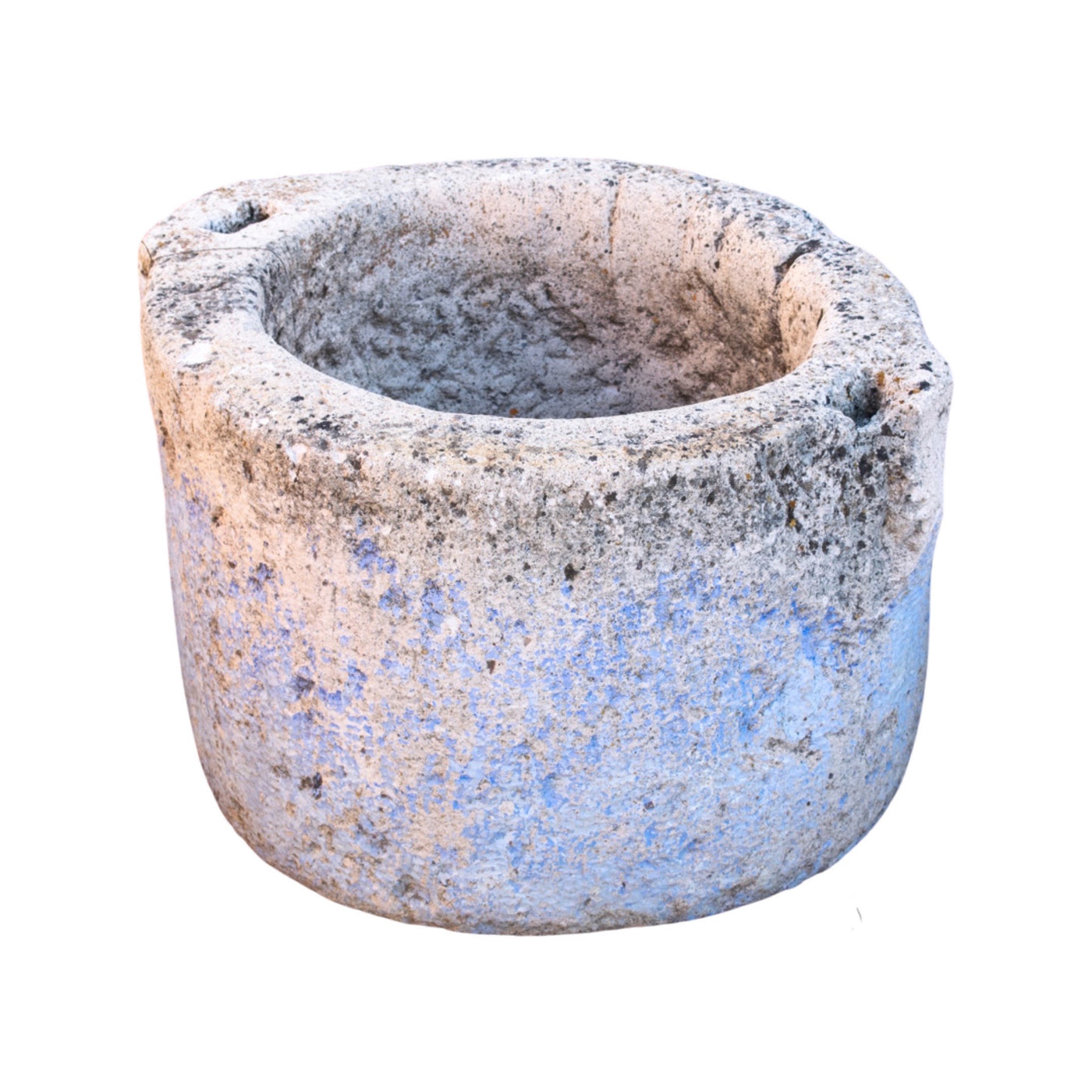 Antique Greek Limestone Circular Planter (V-9H3I1)