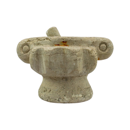 Antique Greek Limestone Mortar and Petzel