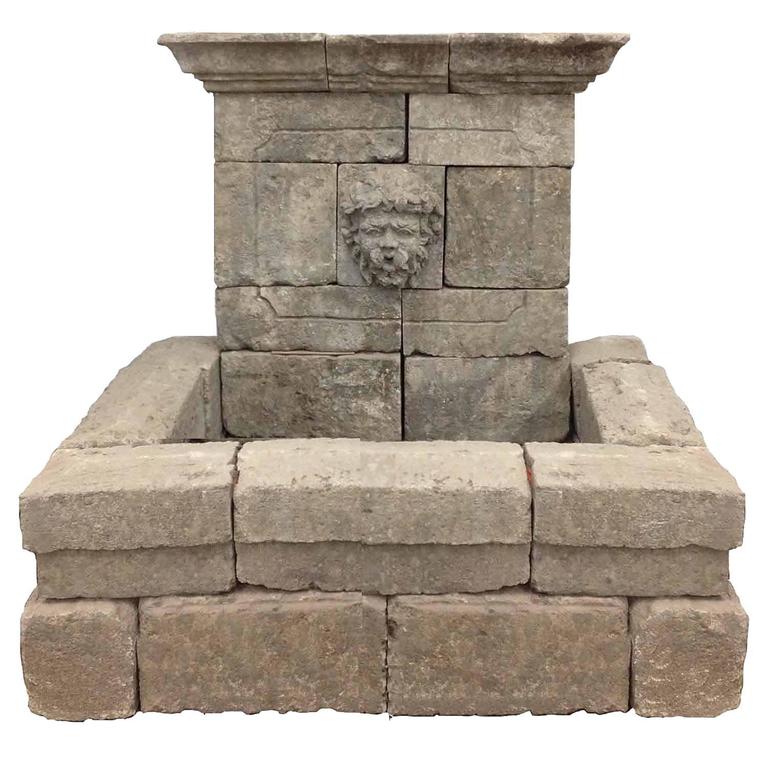 Antique French Limestone Wall Fountain (FA296)