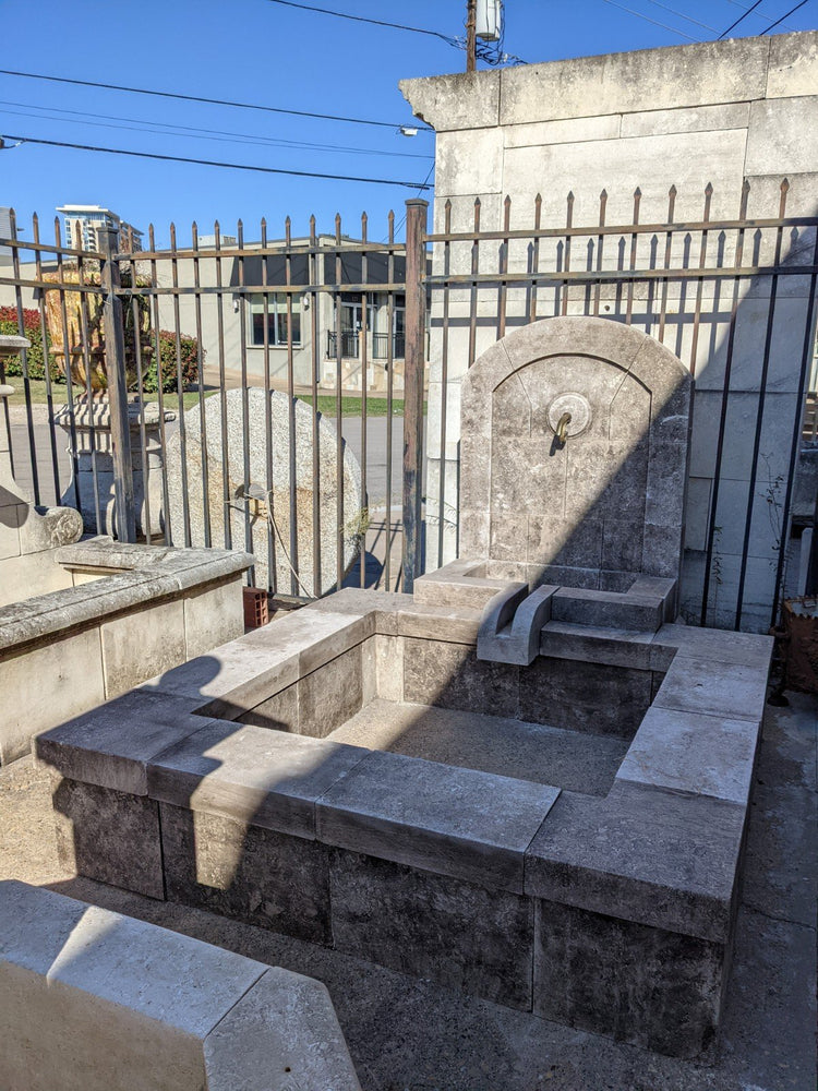 Contemporary French Limestone Wall Fountain