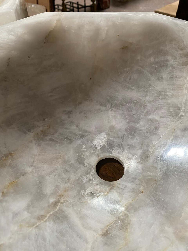 Brazilian Hand-Carved Rock Crystal Sink