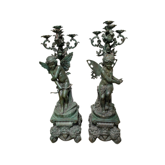 European Bronze Lantern Statues
