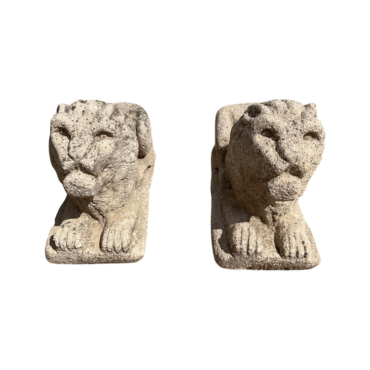 French Limestone Lion Sculptures