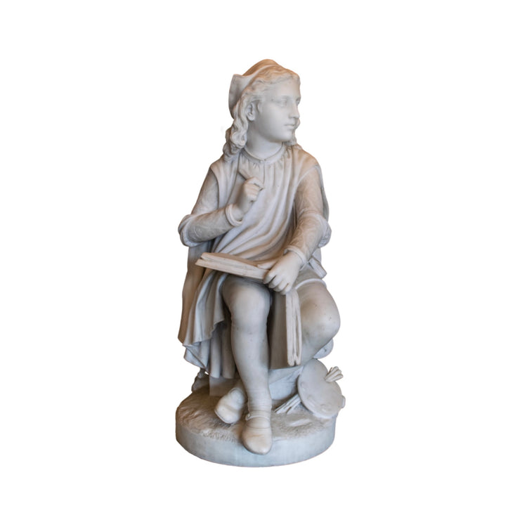 Italian Marble Sculpture With Base