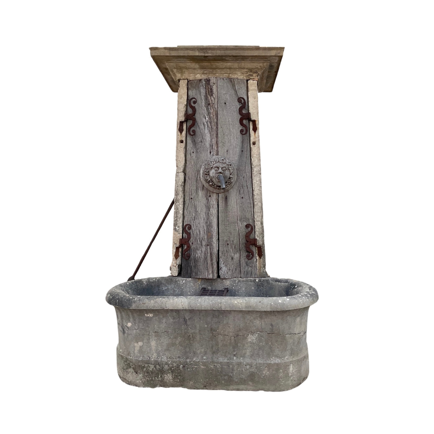 Antique French Limestone Wall Fountain (F-JXDN)