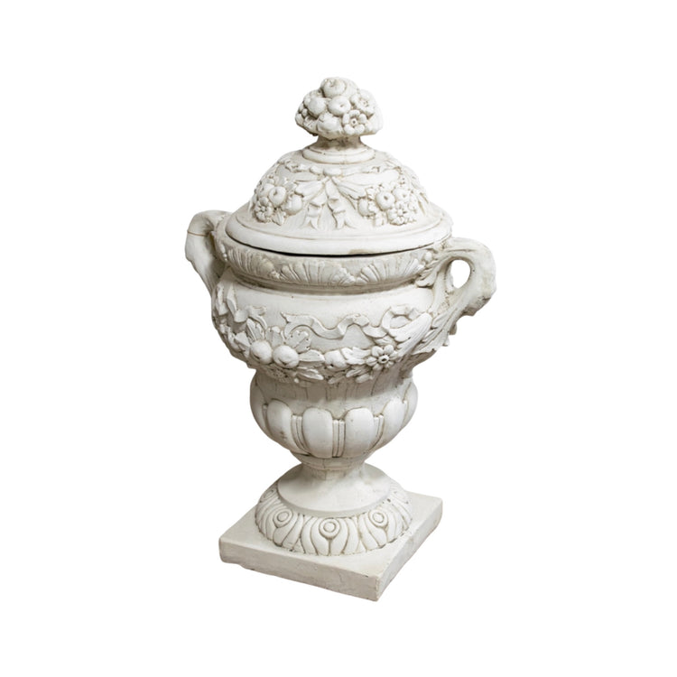French Cement Composite Carved Urn